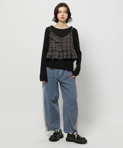 ニコアンド【INDIA IS BEAUTIFUL］ ツイルチェックキャミ ニコアンド【INDIA IS BEAUTIFUL］ ツイルチェックキャミ