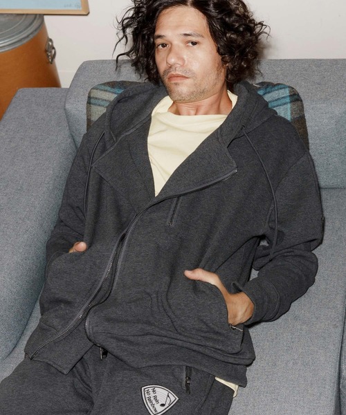 No Rain No Rainbow(ノーレインノーレインボー)の「mpa3923-back fleece hoody バックフリースパーカー(NR25W-13)(パーカー・メンズ・ブラック/トップグレー/チャコール・S/M/L/XL)」の3枚目の写真