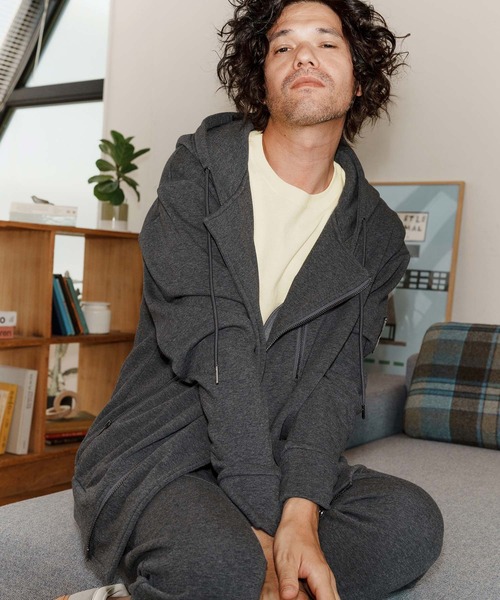 No Rain No Rainbow(ノーレインノーレインボー)の「mpa3923-back fleece hoody バックフリースパーカー(NR25W-13)(パーカー・メンズ・ブラック/トップグレー/チャコール・S/M/L/XL)」の4枚目の写真
