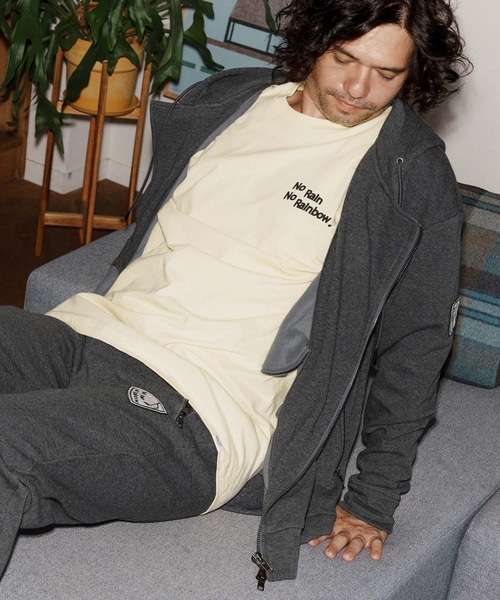 No Rain No Rainbow(ノーレインノーレインボー)の「mpa3923-back fleece hoody バックフリースパーカー(NR25W-13)(パーカー・メンズ・ブラック/トップグレー/チャコール・S/M/L/XL)」の5枚目の写真