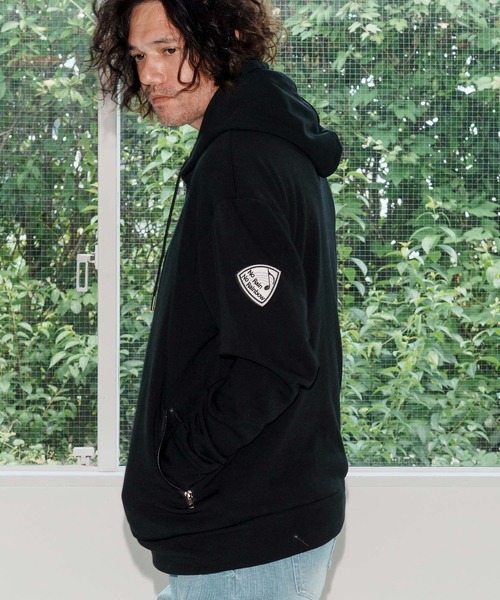No Rain No Rainbow(ノーレインノーレインボー)の「mpa3923-back fleece hoody バックフリースパーカー(NR25W-13)(パーカー・メンズ・ブラック/トップグレー/チャコール・S/M/L/XL)」の14枚目の写真