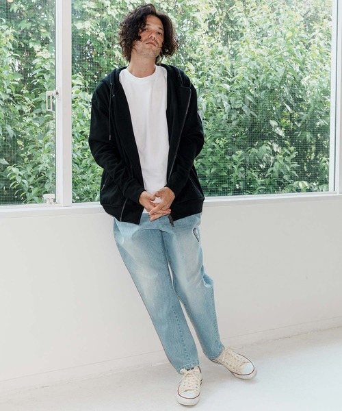 No Rain No Rainbow(ノーレインノーレインボー)の「mpa3923-back fleece hoody バックフリースパーカー(NR25W-13)(パーカー・メンズ・ブラック/トップグレー/チャコール・S/M/L/XL)」の15枚目の写真