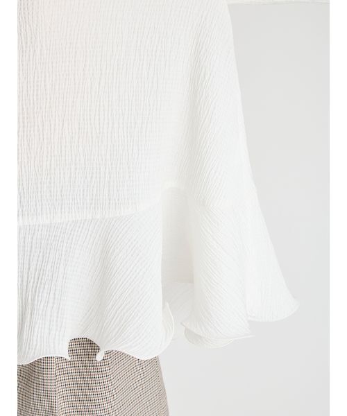 CELFORD（セルフォード）の「ラッフルヘムロングブラウス（シャツ/ブラウス・レディース・サックスブルー/オフホワイト・F）」の9枚目の写真