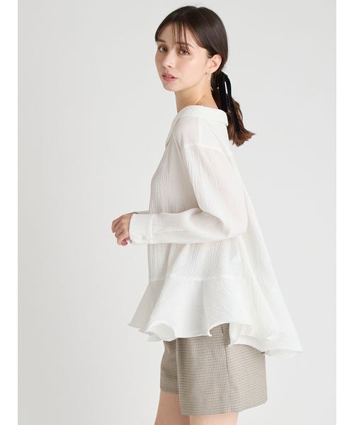 CELFORD（セルフォード）の「ラッフルヘムロングブラウス（シャツ/ブラウス・レディース・サックスブルー/オフホワイト・F）」の11枚目の写真