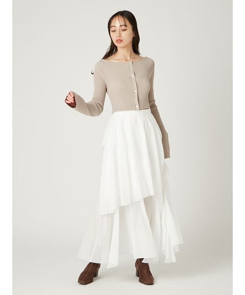 frayid アシメフリルティアードスカート Amazon.co.jp: [フレイ アイディー] アシメフリルティアード