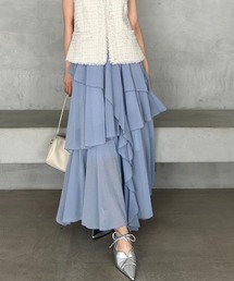 FRAY I.D（フレイアイディー）の「アシメフリルティアードスカート