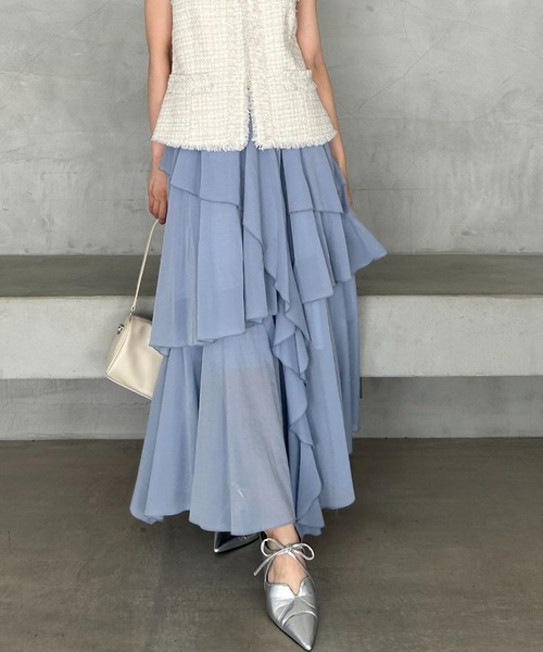 アシメフレアスリットティアードスカート（スカート）｜FRAY I.D