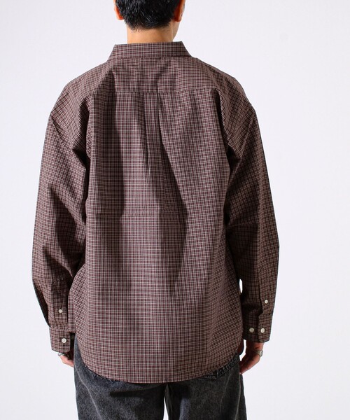 GLOSTER（グロスター）の「【シャツ＋Tシャツの2点セット】TC平織 小柄チェックアンサンブル（シャツ/ブラウス・メンズ・ブラック/ベージュ/ブラウン・M/L/XL）」の7枚目の写真