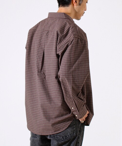 GLOSTER（グロスター）の「【シャツ＋Tシャツの2点セット】TC平織 小柄チェックアンサンブル（シャツ/ブラウス・メンズ・ブラック/ベージュ/ブラウン・M/L/XL）」の8枚目の写真