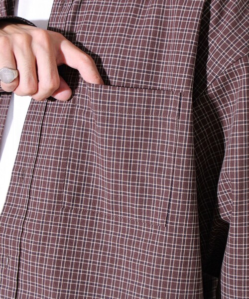 GLOSTER（グロスター）の「【シャツ＋Tシャツの2点セット】TC平織 小柄チェックアンサンブル（シャツ/ブラウス・メンズ・ブラック/ベージュ/ブラウン・M/L/XL）」の13枚目の写真