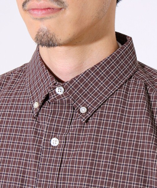 GLOSTER（グロスター）の「【シャツ＋Tシャツの2点セット】TC平織 小柄チェックアンサンブル（シャツ/ブラウス・メンズ・ブラック/ベージュ/ブラウン・M/L/XL）」の18枚目の写真