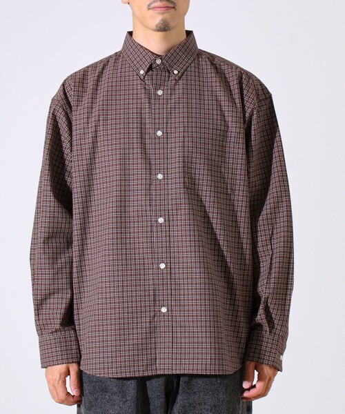 GLOSTER（グロスター）の「【シャツ＋Tシャツの2点セット】TC平織 小柄チェックアンサンブル（シャツ/ブラウス・メンズ・ブラック/ベージュ/ブラウン・M/L/XL）」の19枚目の写真