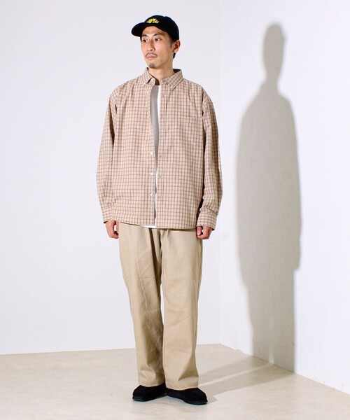 GLOSTER（グロスター）の「【シャツ＋Tシャツの2点セット】TC平織 小柄チェックアンサンブル（シャツ/ブラウス・メンズ・ブラック/ベージュ/ブラウン・M/L/XL）」の21枚目の写真
