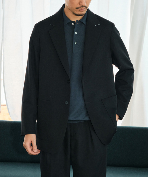 J6275 美品 エディフィス 23AWシープスキンテーラードジャケット 黒 M J6275 美品 エディフィス 23AWシープスキンテーラードジャケット