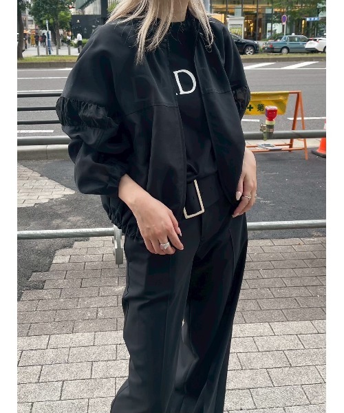 LE CIEL BLEU(ルシェルブルー)の「ミックスマテリアルジップアップブルゾン / Mixed-Material Zip-Up Blouson(テーラードジャケット・レディース・ブラック/オフホワイト・36)」の15枚目の写真