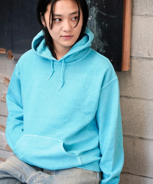TOWNCRAFT(タウンクラフト)の「TOWNCRAFT / タウンクラフト 90S PIGMENT PULL HOODIE ヴィンテージ加工 ピグメントダイ プルオーバーパーカー(パーカー・メンズ・グレー/パープル/ブラック/ブルーグレー/ライトブルー/オリーブ/ターコイズブルー/ライトグリーン/ピンク/ネイビー・MEDIUM/LARGE/X-LARGE/XX-LARGE)」の8枚目の写真