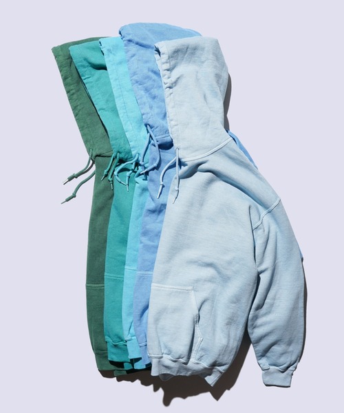 TOWNCRAFT(タウンクラフト)の「TOWNCRAFT / タウンクラフト 90S PIGMENT PULL HOODIE ヴィンテージ加工 ピグメントダイ プルオーバーパーカー(パーカー・メンズ・グレー/パープル/ブラック/ブルーグレー/ライトブルー/オリーブ/ターコイズブルー/ライトグリーン/ピンク/ネイビー・MEDIUM/LARGE/X-LARGE/XX-LARGE)」の12枚目の写真