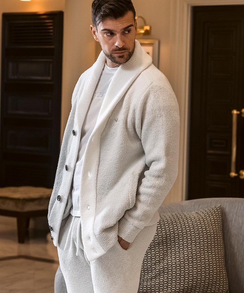 1PIU1UGUALE3  RELAX （ウノピゥウノウグァーレトレ リラックス）の「1PIU1UGUALE3 RELAX(ウノピゥウノウグァーレトレ リラックス)グラデーション ショールカラー ニットカーディガン(保温性/伸縮性)（カーディガン/ボレロ・メンズ・ブラック/ホワイト・S/M/L/XL）」の5枚目の写真