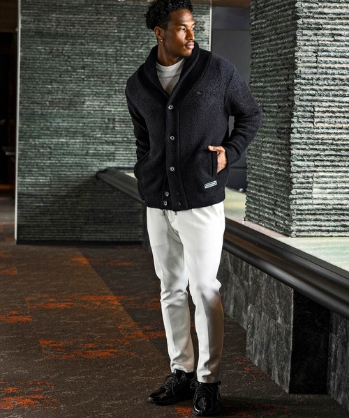 1PIU1UGUALE3  RELAX （ウノピゥウノウグァーレトレ リラックス）の「1PIU1UGUALE3 RELAX(ウノピゥウノウグァーレトレ リラックス)グラデーション ショールカラー ニットカーディガン(保温性/伸縮性)（カーディガン/ボレロ・メンズ・ブラック/ホワイト・S/M/L/XL）」の13枚目の写真