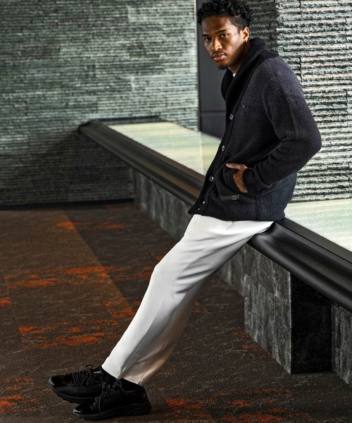 1PIU1UGUALE3  RELAX （ウノピゥウノウグァーレトレ リラックス）の「1PIU1UGUALE3 RELAX(ウノピゥウノウグァーレトレ リラックス)グラデーション ショールカラー ニットカーディガン(保温性/伸縮性)（カーディガン/ボレロ・メンズ・ブラック/ホワイト・S/M/L/XL）」の14枚目の写真