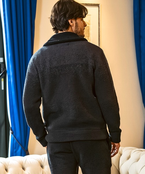 1PIU1UGUALE3  RELAX （ウノピゥウノウグァーレトレ リラックス）の「1PIU1UGUALE3 RELAX(ウノピゥウノウグァーレトレ リラックス)グラデーション ショールカラー ニットカーディガン(保温性/伸縮性)（カーディガン/ボレロ・メンズ・ブラック/ホワイト・S/M/L/XL）」の17枚目の写真