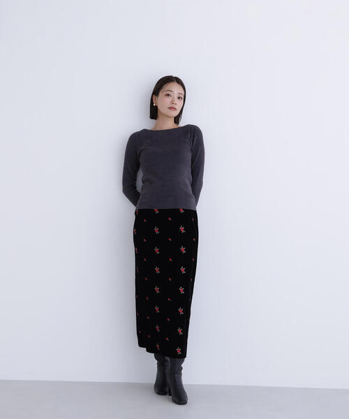 NATURAL BEAUTY BASIC(ナチュラルビューティーベーシック)の「◇ボートネックモールリブニット(ニット/セーター・レディース・チャコールグレー/ベージュ/マスタード・FREE)」の5枚目の写真