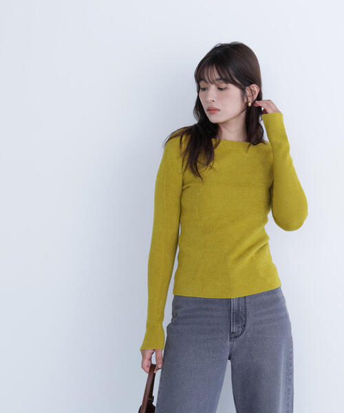 NATURAL BEAUTY BASIC(ナチュラルビューティーベーシック)の「◇ボートネックモールリブニット(ニット/セーター・レディース・チャコールグレー/ベージュ/マスタード・FREE)」の22枚目の写真