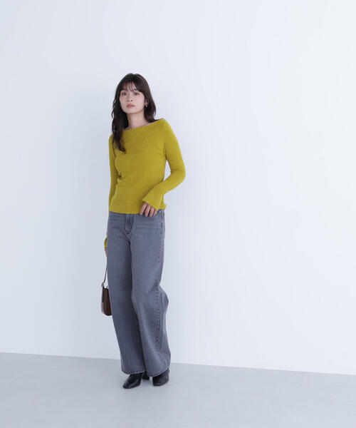 NATURAL BEAUTY BASIC(ナチュラルビューティーベーシック)の「◇ボートネックモールリブニット(ニット/セーター・レディース・チャコールグレー/ベージュ/マスタード・FREE)」の20枚目の写真