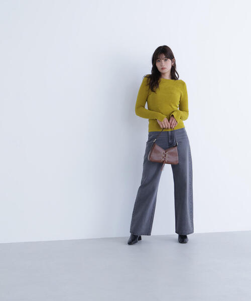 NATURAL BEAUTY BASIC(ナチュラルビューティーベーシック)の「◇ボートネックモールリブニット(ニット/セーター・レディース・チャコールグレー/ベージュ/マスタード・FREE)」の18枚目の写真