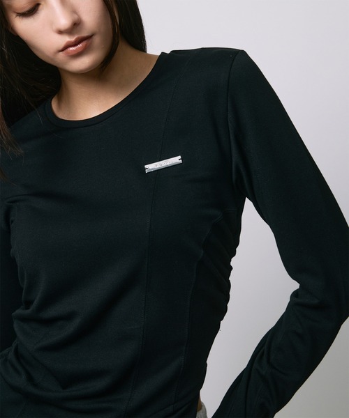 led.tokyo（レッドトウキョウ）の「【led.tokyo】ASYMMETRY FRILL TOPS/アシンメトリーフリルトップス（Tシャツ/カットソー・レディース・チャコールグレー/ブラック/ベージュ・FREE）」の10枚目の写真