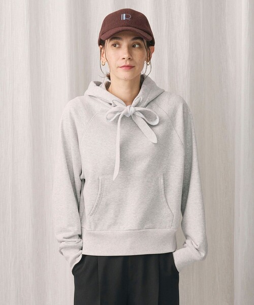 BEAUTY&YOUTH UNITED ARROWS（ビューティーアンドユースユナイテッドアローズ）の「コットンブレンド裏毛 リボンフーディ（スウェット・レディース・ダークグレー/コバルトブルー/ライトグレー・FREE）」の2枚目の写真
