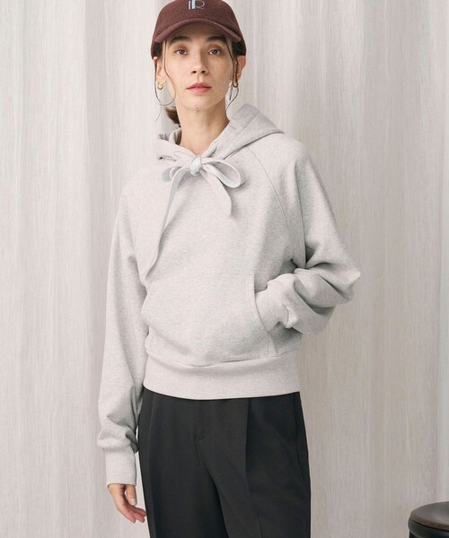 BEAUTY&YOUTH UNITED ARROWS（ビューティーアンドユースユナイテッドアローズ）の「コットンブレンド裏毛 リボンフーディ（スウェット・レディース・ダークグレー/コバルトブルー/ライトグレー・FREE）」の13枚目の写真