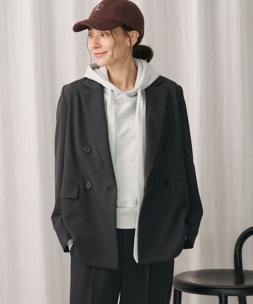 コットンブレンド裏毛 リボンフーディ（スウェット