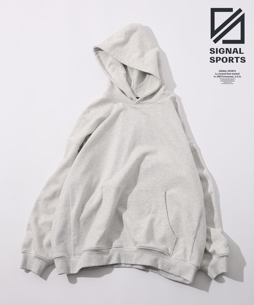 SIGNAL SPORTS(シグナルスポーツ)の「【SIGNAL SPORTS】heavy weight sweat hoodie/13oz ヘビーウェイトスウェットパーカー(パーカー・メンズ・その他4/ネイビー/ブラック・MEDIUM/LARGE)」の3枚目の写真