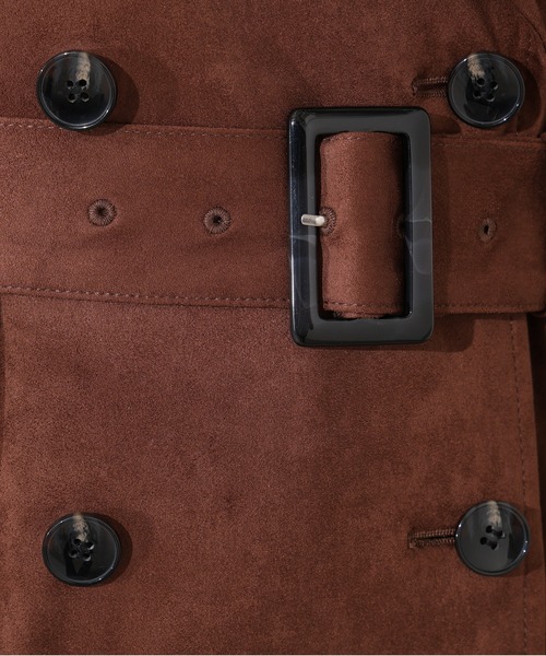 N.（N. Natural Beauty Basic）（エヌエヌナチュラルビューティーベーシック）の「【PS/低身長サイズ】フェイクスウェードロングトレンチコート（トレンチコート・レディース・ブラウン・MEDIUM/P/S）」の20枚目の写真