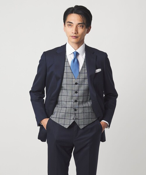 green label relaxing（グリーンレーベルリラクシング）の「TW 柄 5B オッドベスト（スーツベスト・メンズ・グレー系/ネイビー・XL/L/M/S）」の21枚目の写真