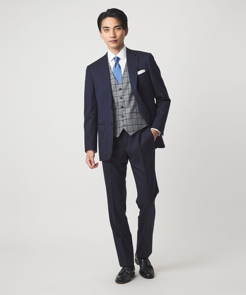 green label relaxing（グリーンレーベルリラクシング）の「TW 柄 5B オッドベスト（スーツベスト・メンズ・グレー系/ネイビー・XL/L/M/S）」の20枚目の写真