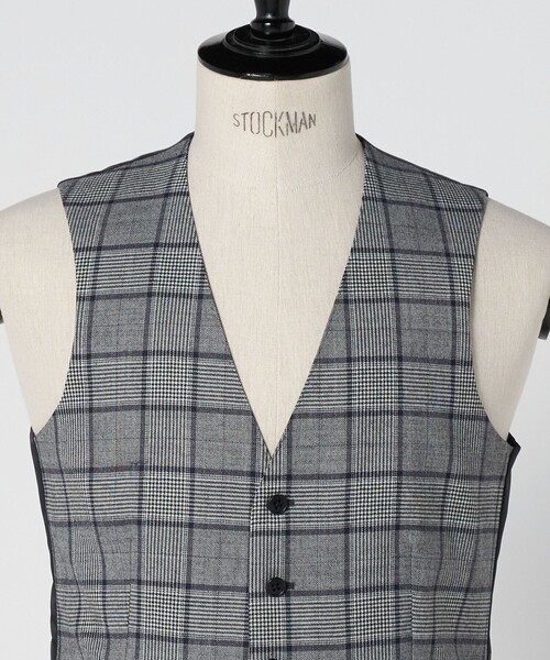 green label relaxing（グリーンレーベルリラクシング）の「TW 柄 5B オッドベスト（スーツベスト・メンズ・グレー系/ネイビー・XL/L/M/S）」の7枚目の写真