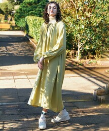 GYMPHLEX | Gymphlex | ネックギャザー 長袖ワンピース WOMEN(ワンピース)