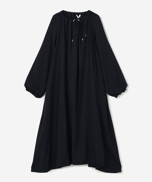 GYMPHLEX（ジムフレックス）の「Gymphlex | ネックギャザー 長袖ワンピース WOMEN（ワンピース・レディース・ダークネイビー/イエロー系その他・14）」の19枚目の写真