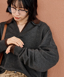 FREAK'S STORE（フリークスストア）の「＜新色追加＞ウォッシャブル コンパクト スキッパー ポロニット/ポロ襟/襟付きニット（ニット/セーター・レディース）」