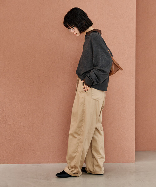 FREAK'S STORE（フリークスストア）の「＜新色追加＞ウォッシャブル コンパクト スキッパー ポロニット/ポロ襟/襟付きニット（ニット/セーター・レディース・チャコール/その他1/その他2/レッド/ライトグレー/その他/ピンク・SMALL/MEDIUM）」の9枚目の写真