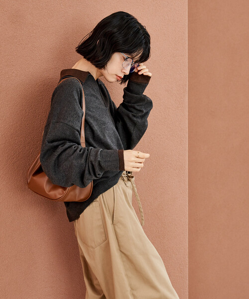FREAK'S STORE（フリークスストア）の「＜新色追加＞ウォッシャブル コンパクト スキッパー ポロニット/ポロ襟/襟付きニット（ニット/セーター・レディース・チャコール/その他1/その他2/レッド/ライトグレー/その他/ピンク・SMALL/MEDIUM）」の15枚目の写真