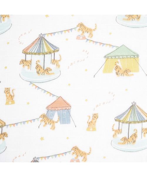 aden + anais （エイデンアンドアネイ）の「aden + anais おくるみスワドル/タイガー・ハッピーバースイヤーコレクション/3枚（おくるみ・キッズ・ホワイト×イエロー・ONE SIZE）」の7枚目の写真