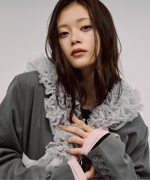 Ezick（エジック）の「tull velours ribbon ベロアリボンチュールチェーンハーネス（ベルト・レディース・グレー/ブラック・FREE）」の18枚目の写真