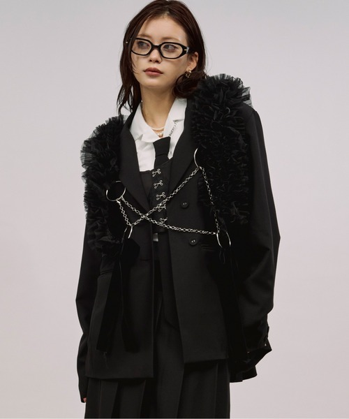 tull velours ribbon ベロアリボンチュールチェーンハーネス（ベルト