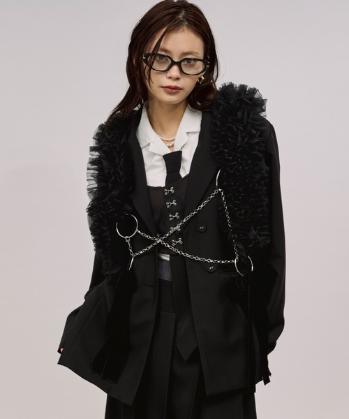 tull velours ribbon ベロアリボンチュールチェーンハーネス（ベルト