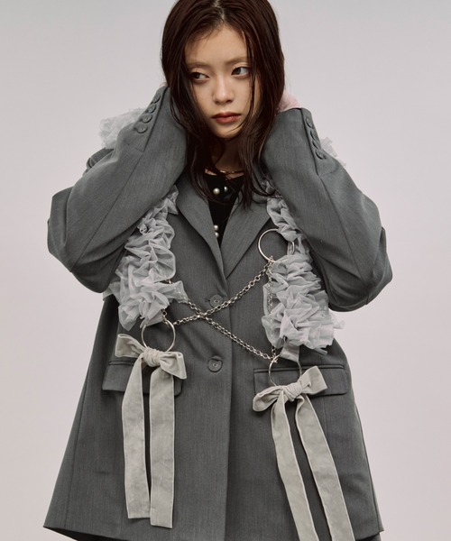 tull velours ribbon ベロアリボンチュールチェーンハーネス（ベルト