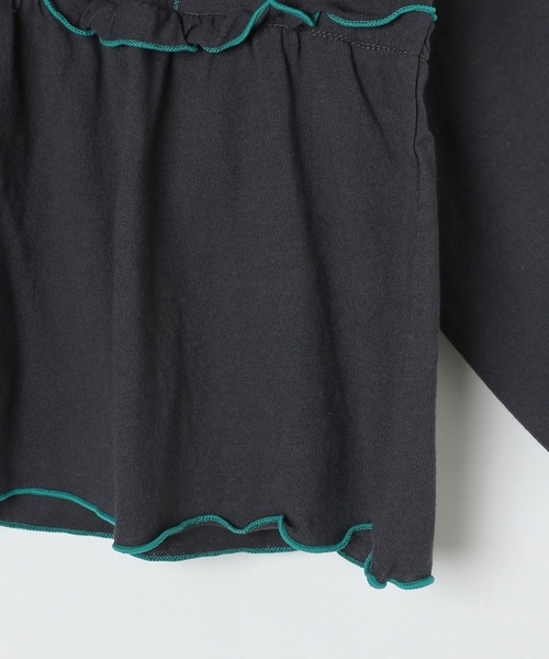 LEPSIM（レプシィム）の「【KIDS】配色フリルロゴプリント　593192（Tシャツ/カットソー・キッズ・ライトパープル/アイボリー/チャコールグレー・130/120/140）」の7枚目の写真