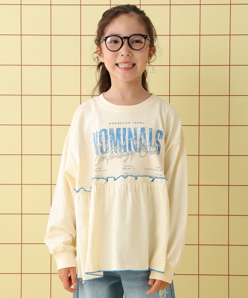 LEPSIM（レプシィム）の「【KIDS】配色フリルロゴプリント　593192（Tシャツ/カットソー・キッズ・ライトパープル/アイボリー/チャコールグレー・130/120/140）」の15枚目の写真